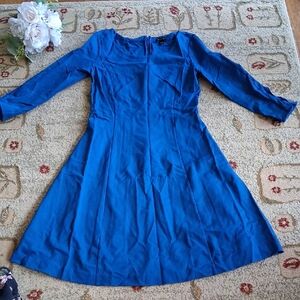 Ann Taylor Vibrant Blue Long Sleeve Dress